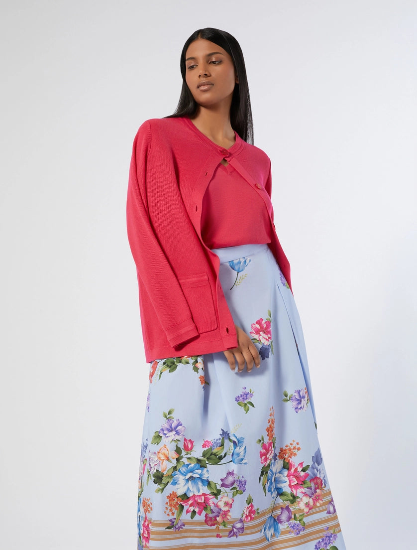 Poplin print skirt