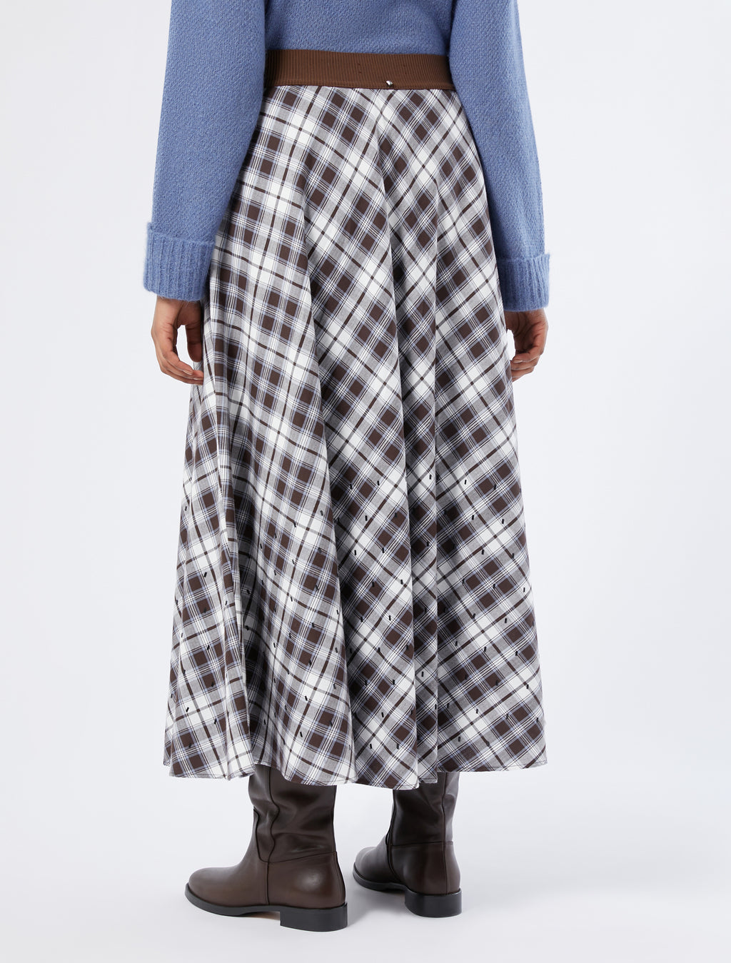 Long cotton skirt with rhinestones