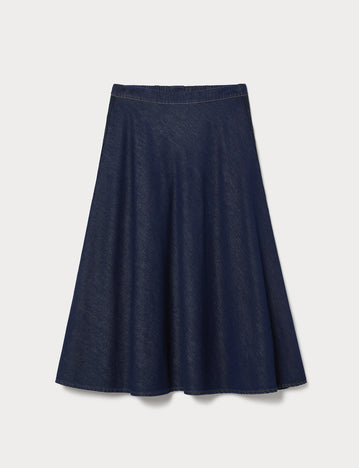 Marina Rinaldi embroidered denim skirt for woman
