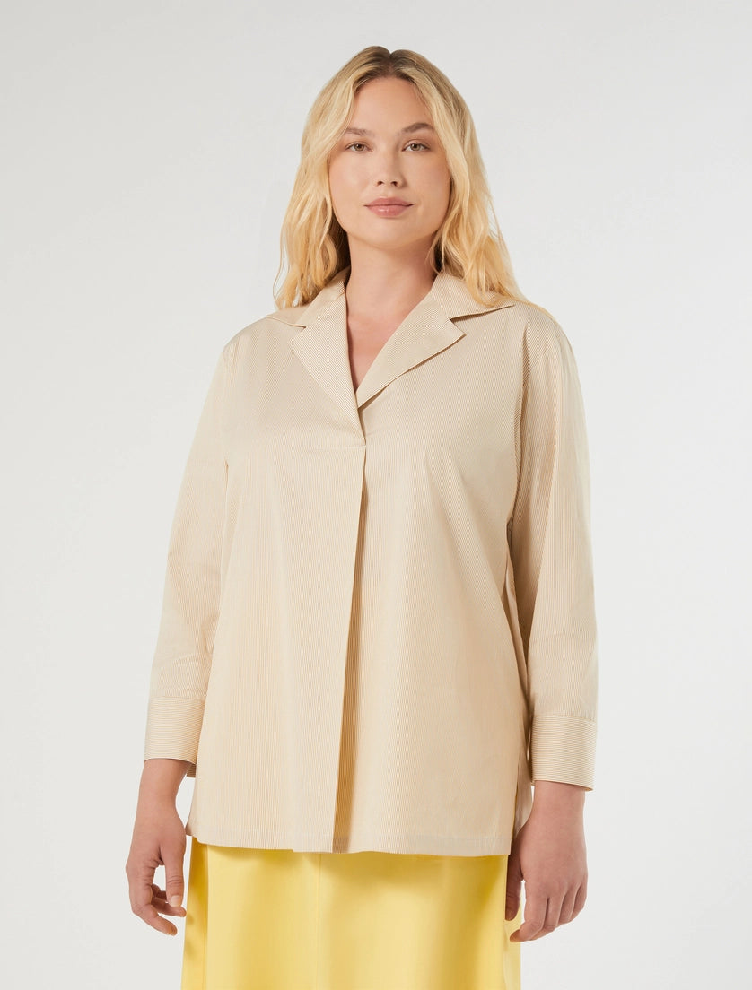 Striped poplin shirt