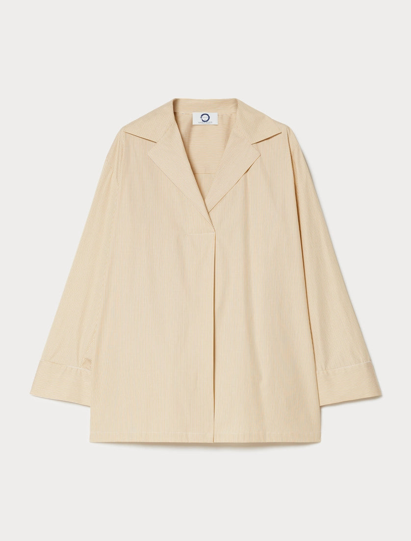 Striped poplin shirt