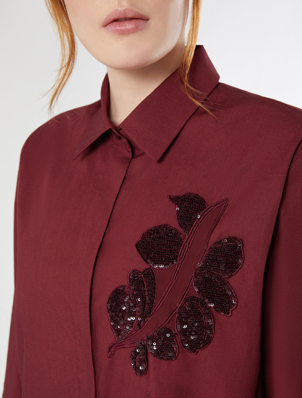 marina rinaldi embroidered poplin shirt for woman