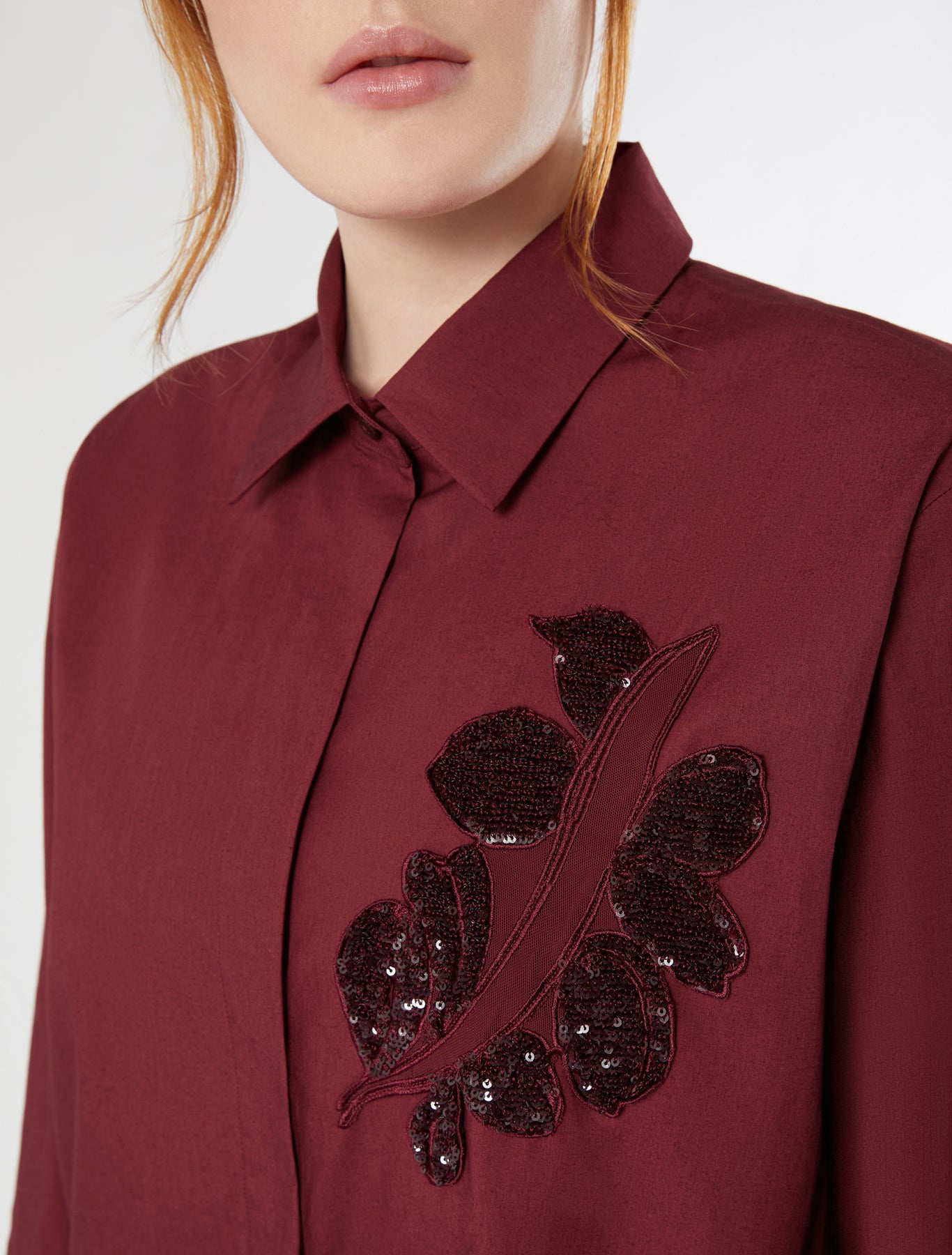 marina rinaldi embroidered poplin shirt for woman