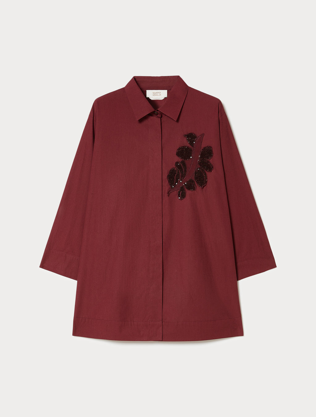 marina rinaldi embroidered poplin shirt for woman