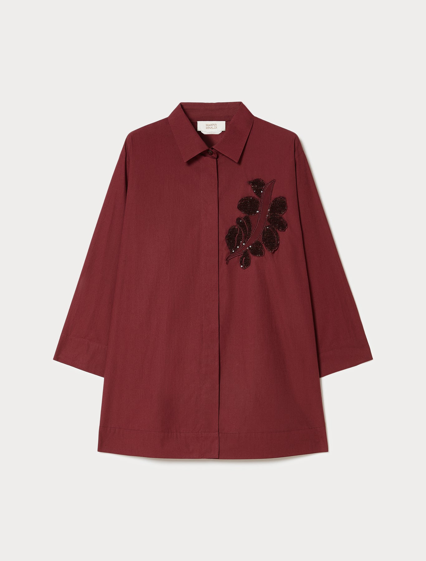 marina rinaldi embroidered poplin shirt for woman