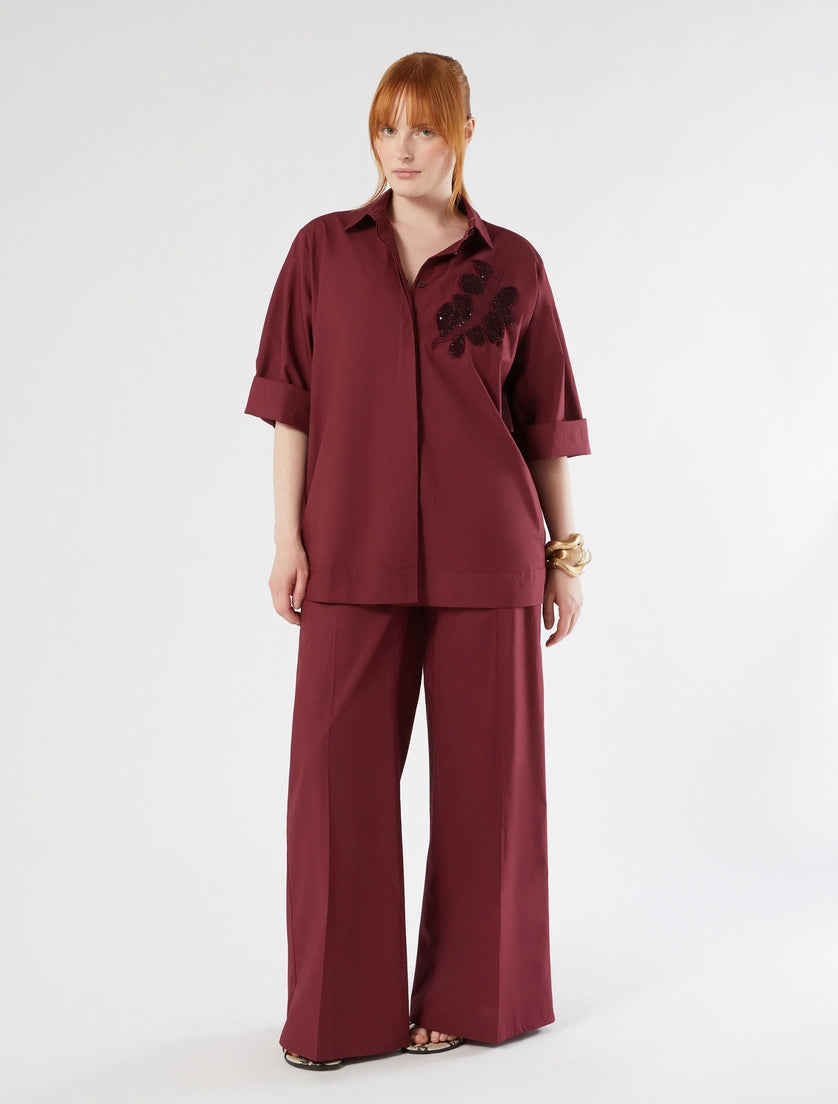 marina rinaldi embroidered poplin shirt for woman