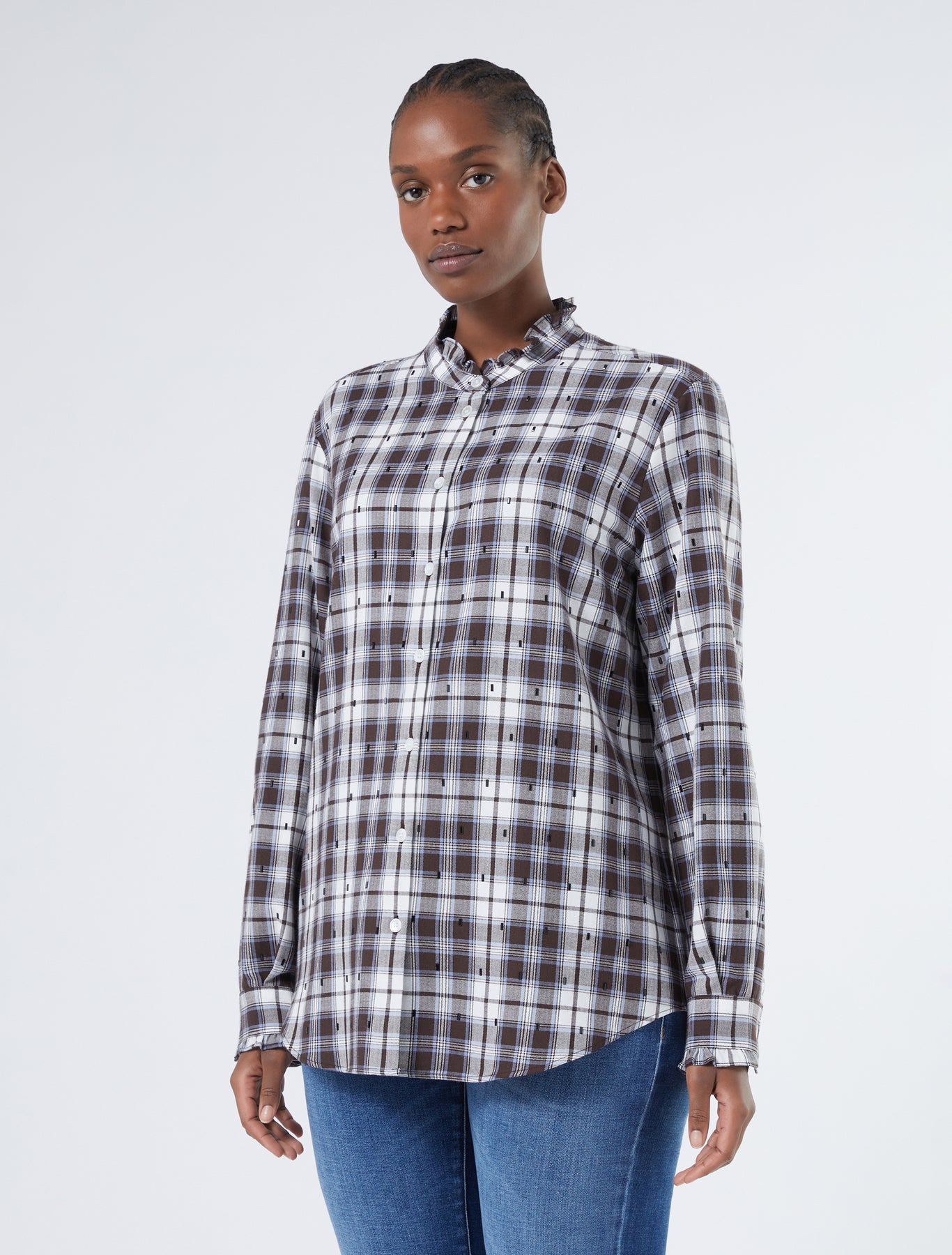 Cotton shirt with rhinestones