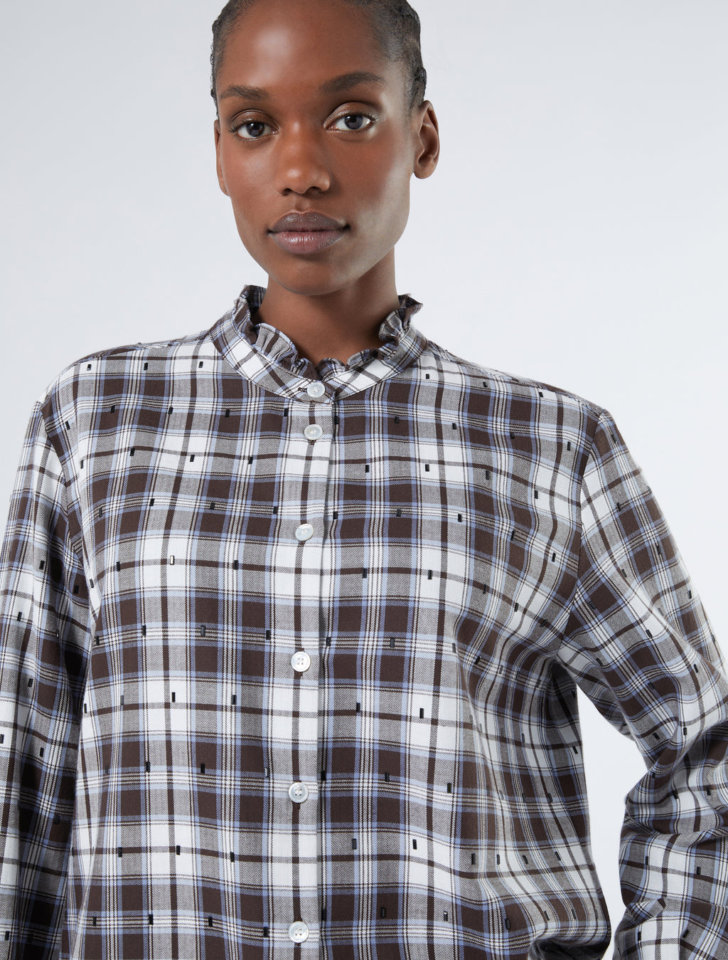 Cotton shirt with rhinestones