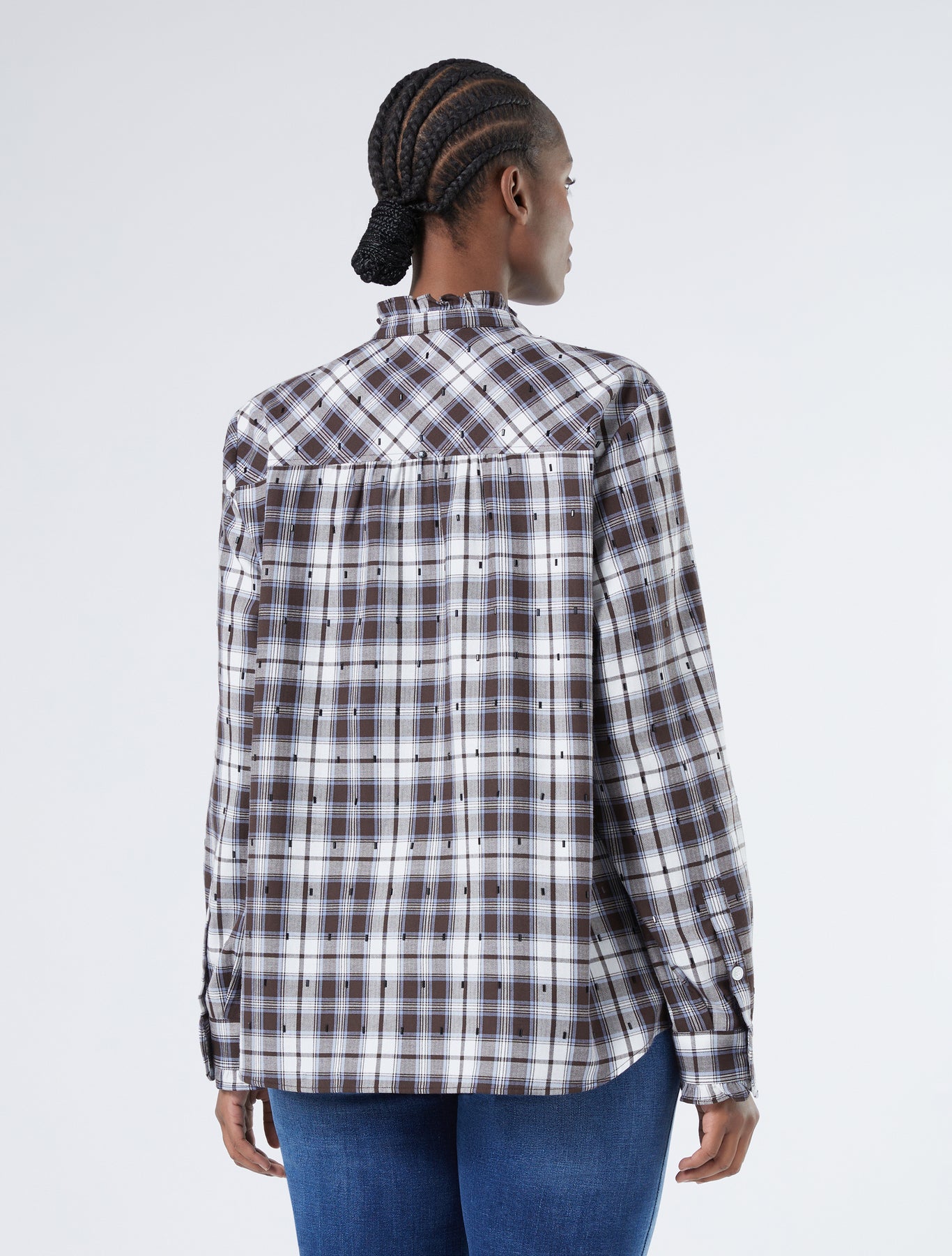 Cotton shirt with rhinestones