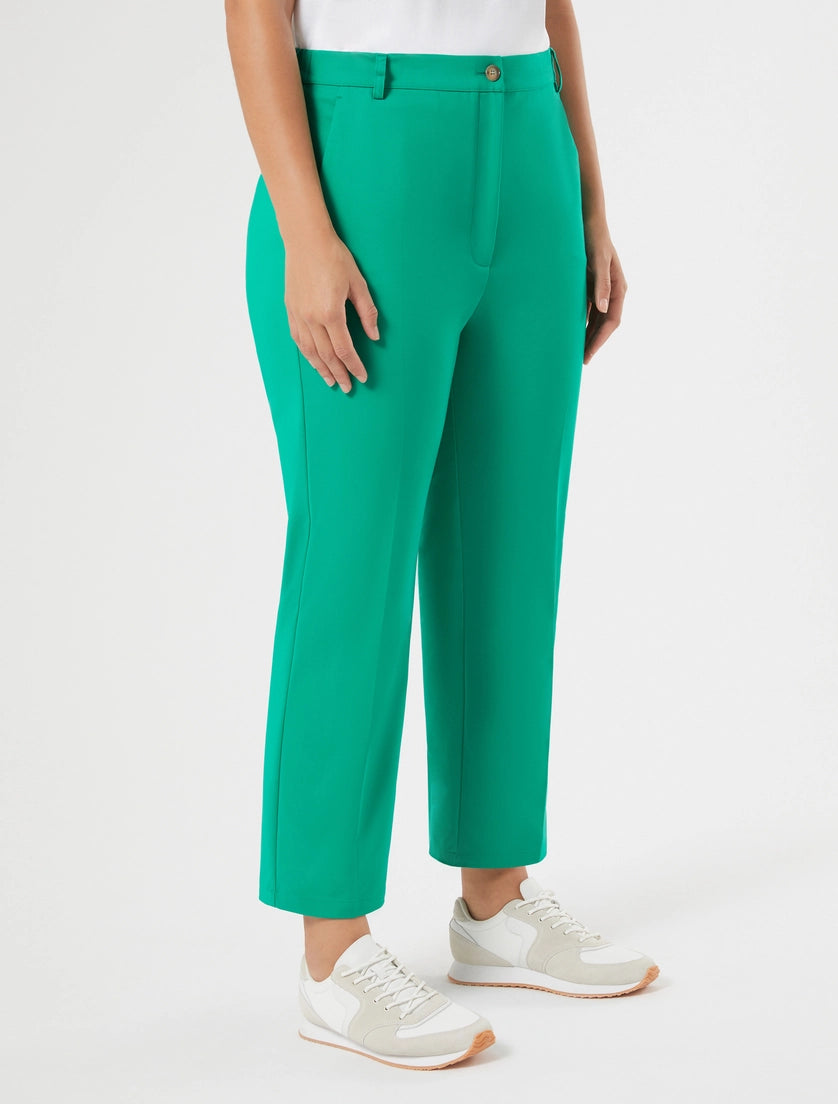 marina rinaldi double-faced cotton canvas trousers for woman
