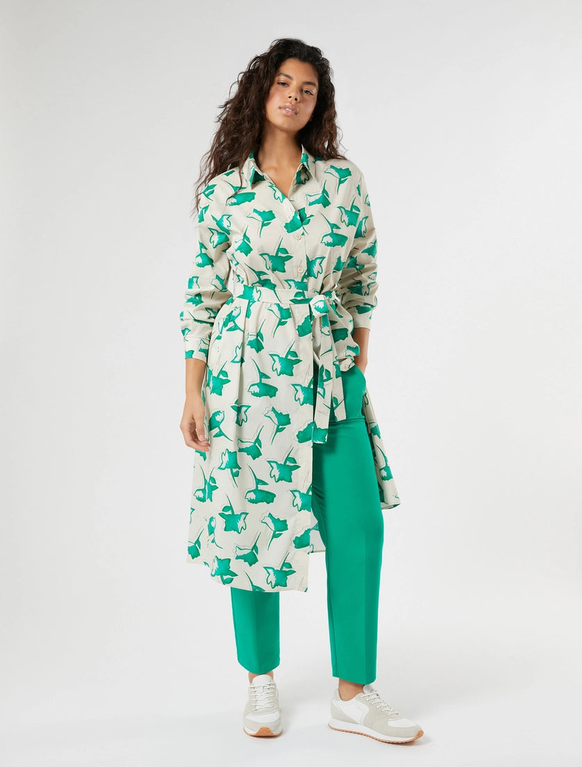marina rinaldi double-faced cotton canvas trousers for woman