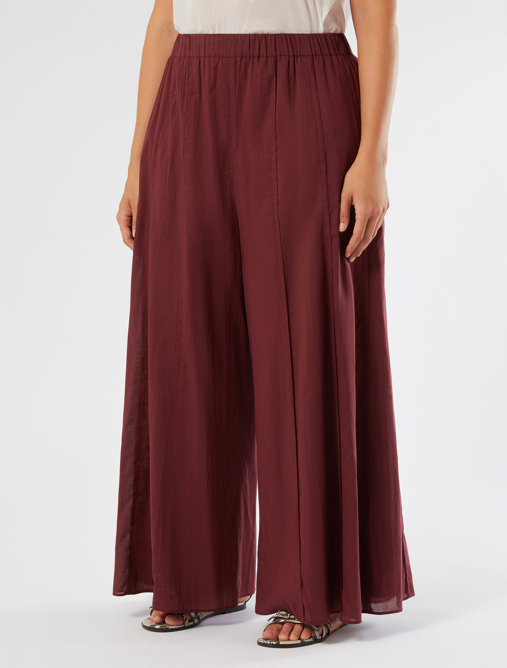 marina rinaldi cotton muslin trousers for woman