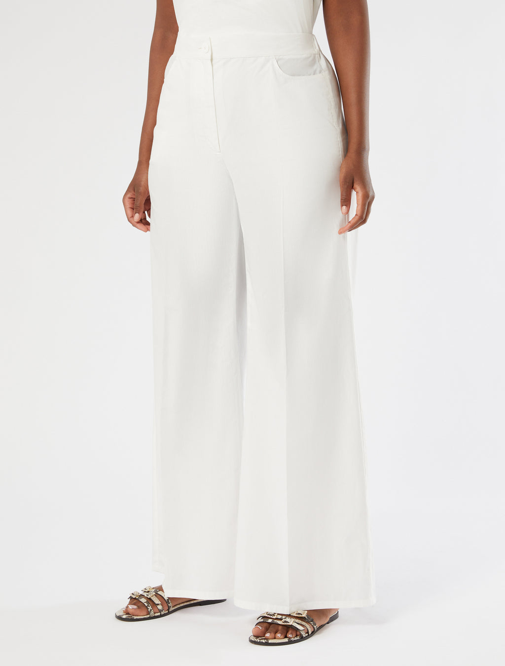 marina rinaldi cotton poplin trousers for woman
