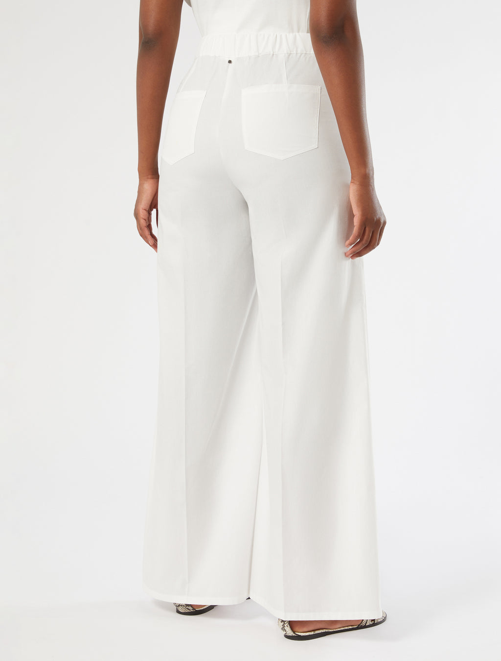 marina rinaldi cotton poplin trousers for woman