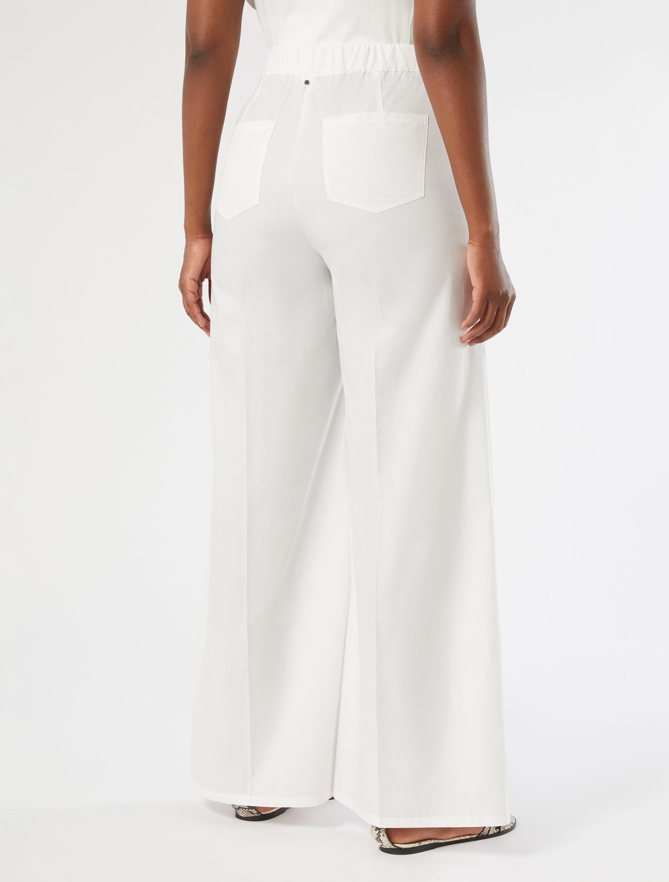 marina rinaldi cotton poplin trousers for woman