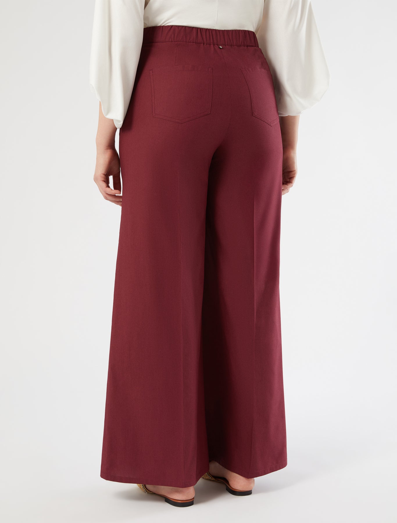 marina rinaldi cotton poplin trousers for woman