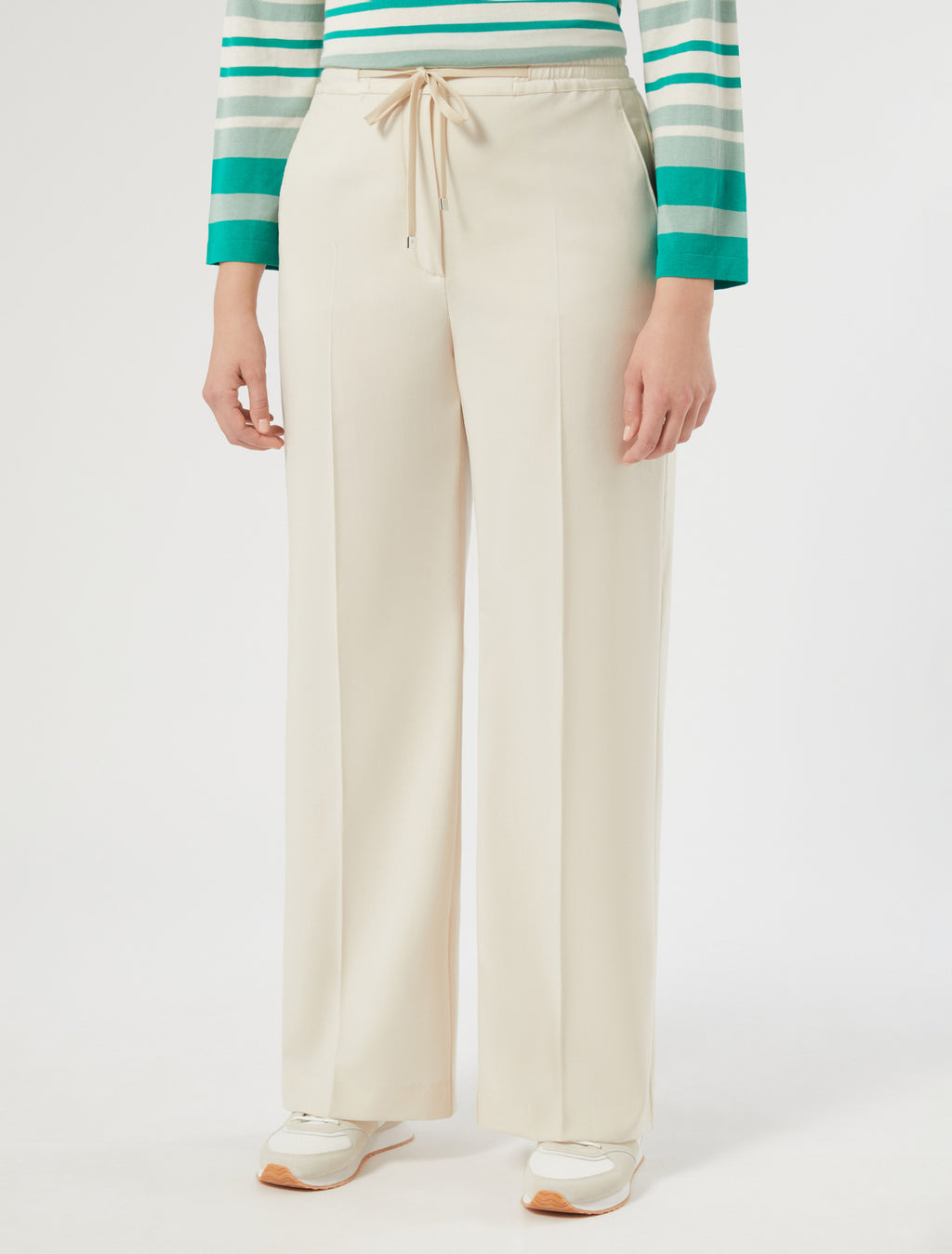 Natural stretch wool trousers