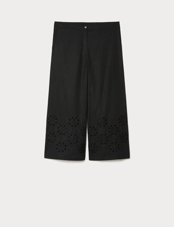 marina rinaldi embroidered poplin trousers for woman