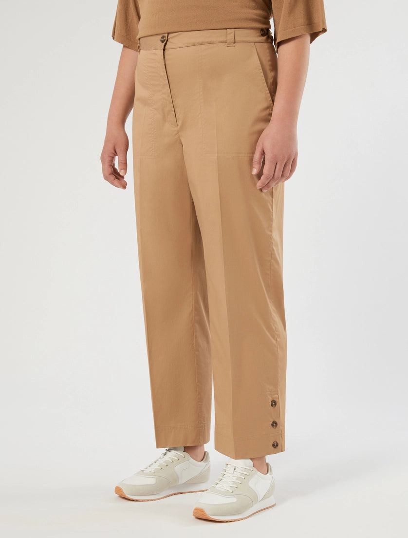 Stretch cotton gabardine trousers