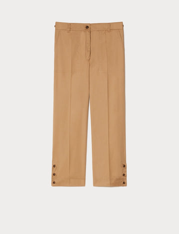 Stretch cotton gabardine trousers
