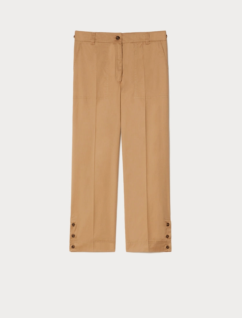 Stretch cotton gabardine trousers