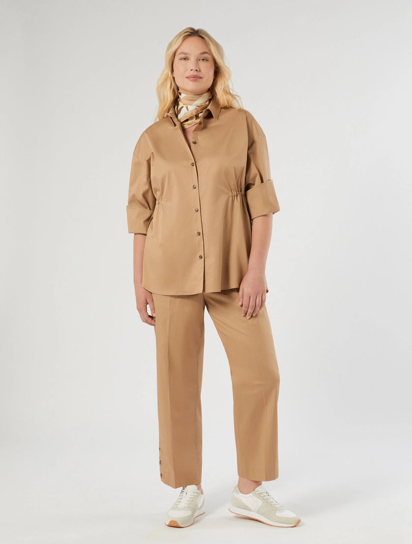Stretch cotton gabardine trousers