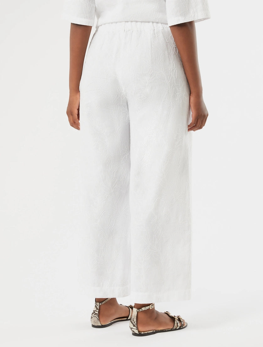 marina rinaldi linen and cotton trousers for woman