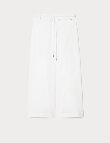 marina rinaldi linen and cotton trousers for woman