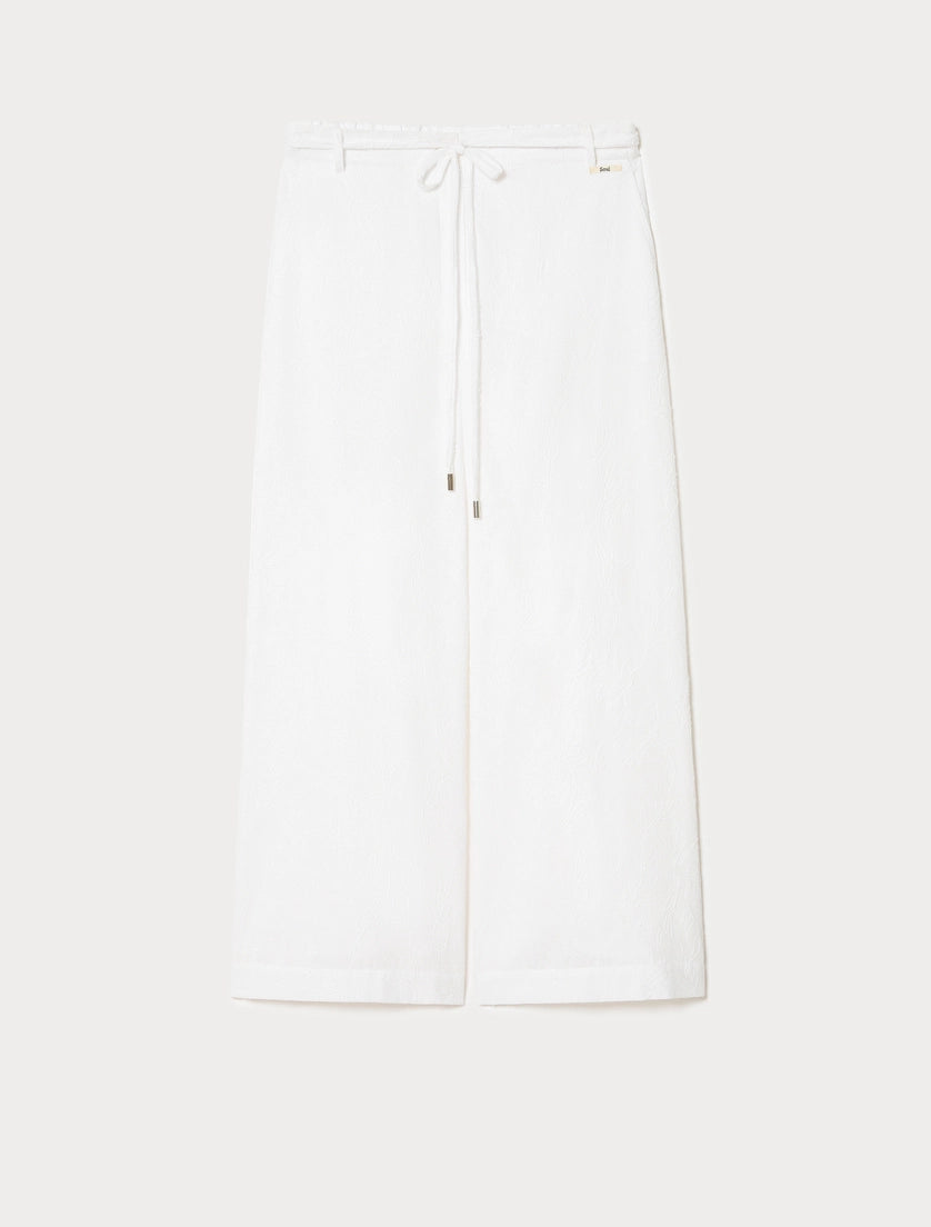 marina rinaldi linen and cotton trousers for woman