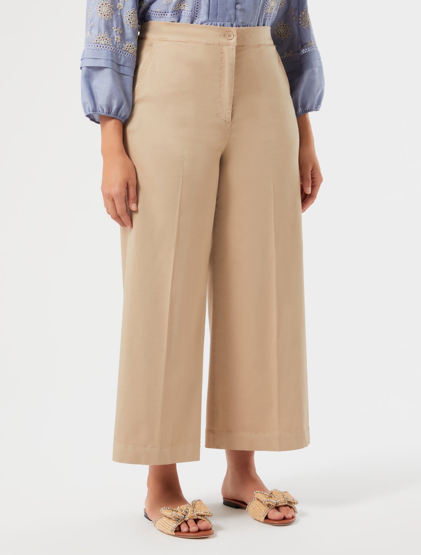 marina rinaldi straight-fit satin trousers for woman