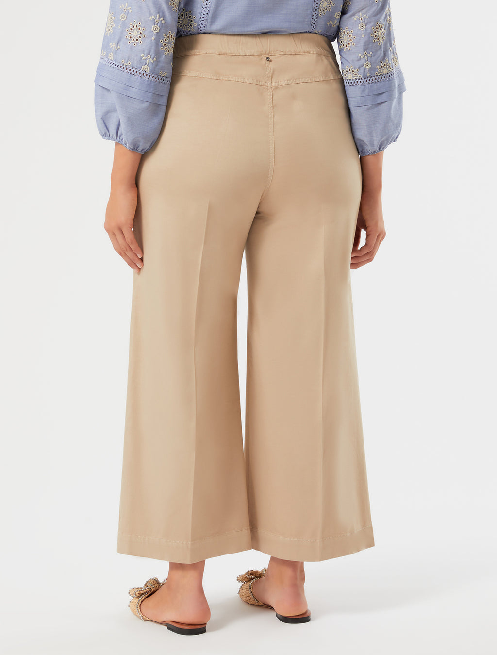 marina rinaldi straight-fit satin trousers for woman
