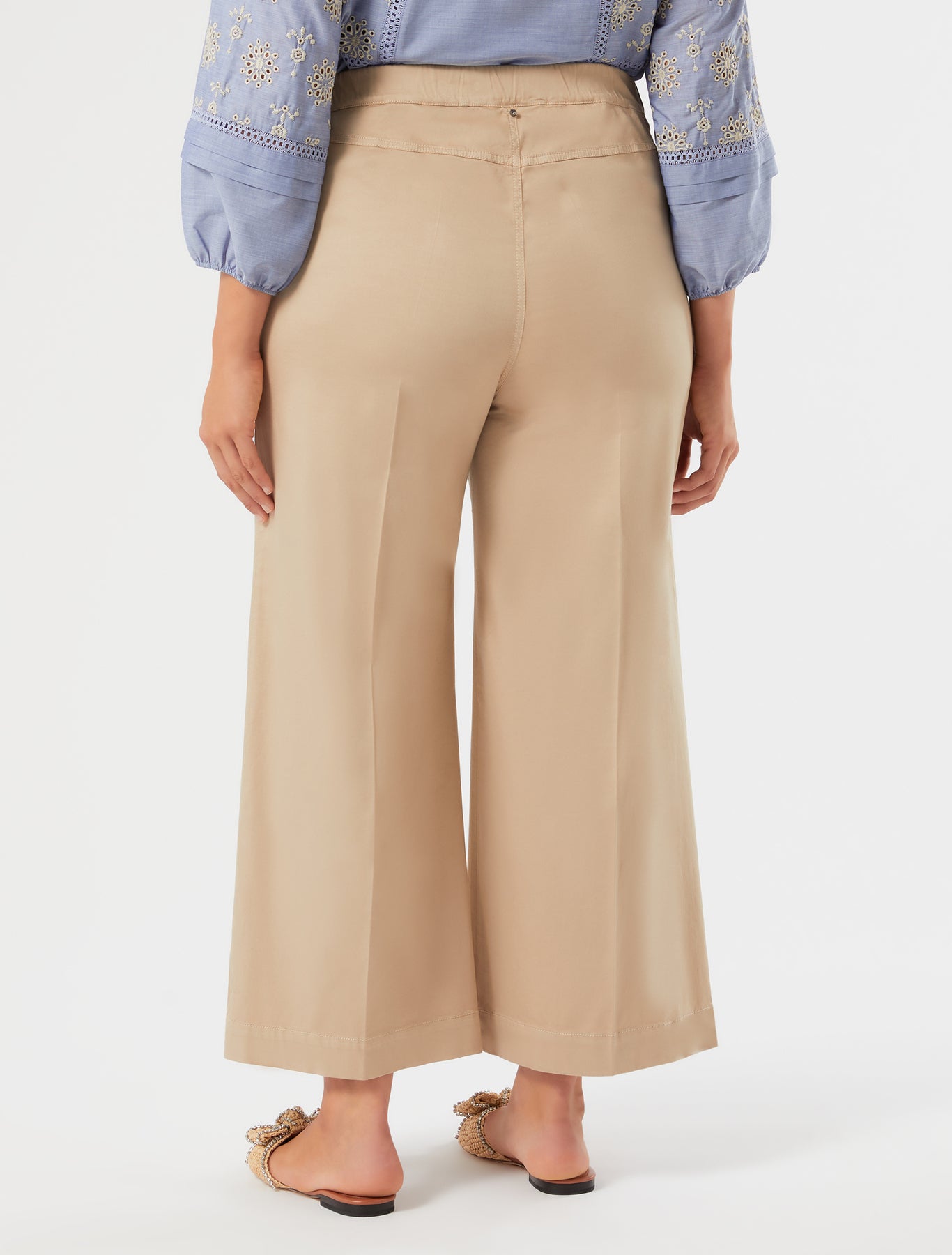 marina rinaldi straight-fit satin trousers for woman