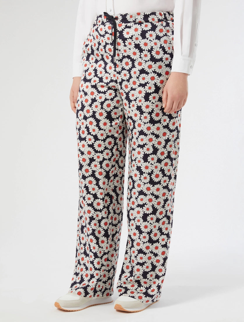 Printed twill trousers