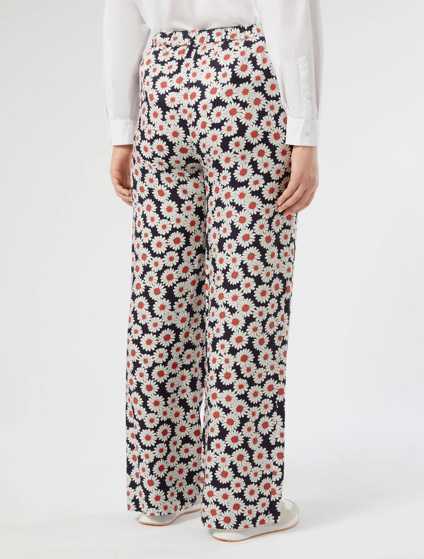 Printed twill trousers