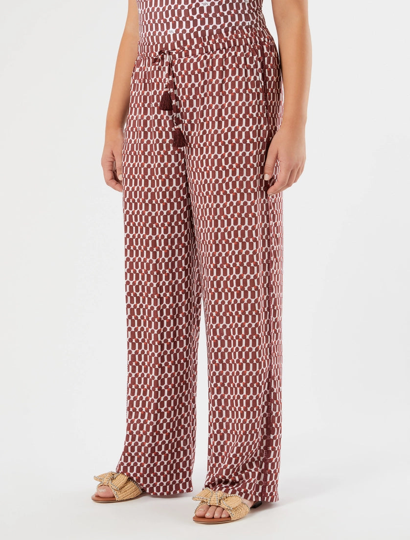 marina rinaldi wide-fit viscose trousers for woman