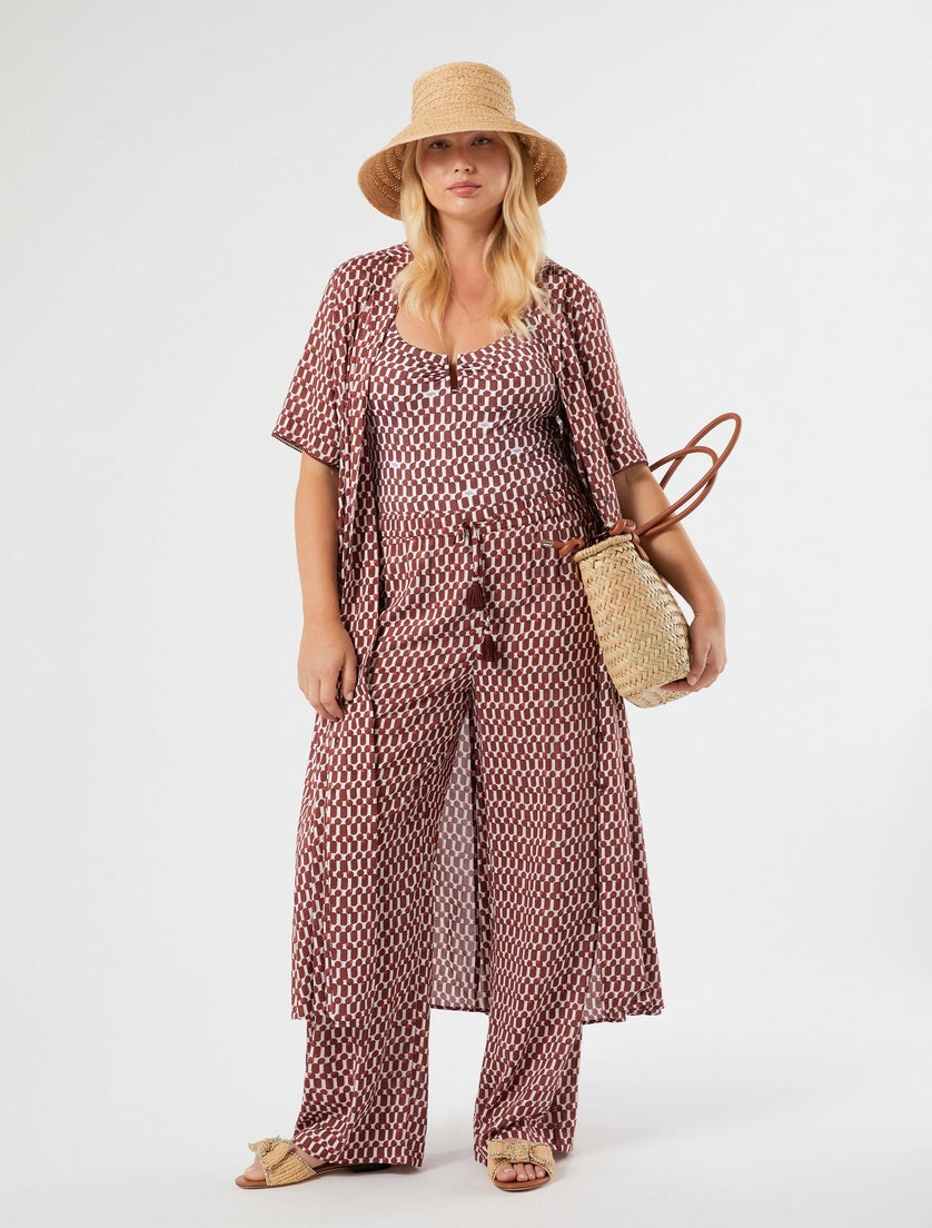 marina rinaldi wide-fit viscose trousers for woman