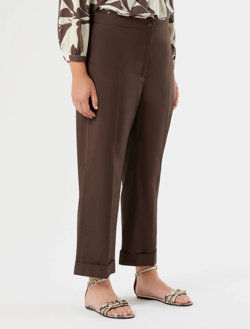 marina rinaldi cotton poplin trousers for woman