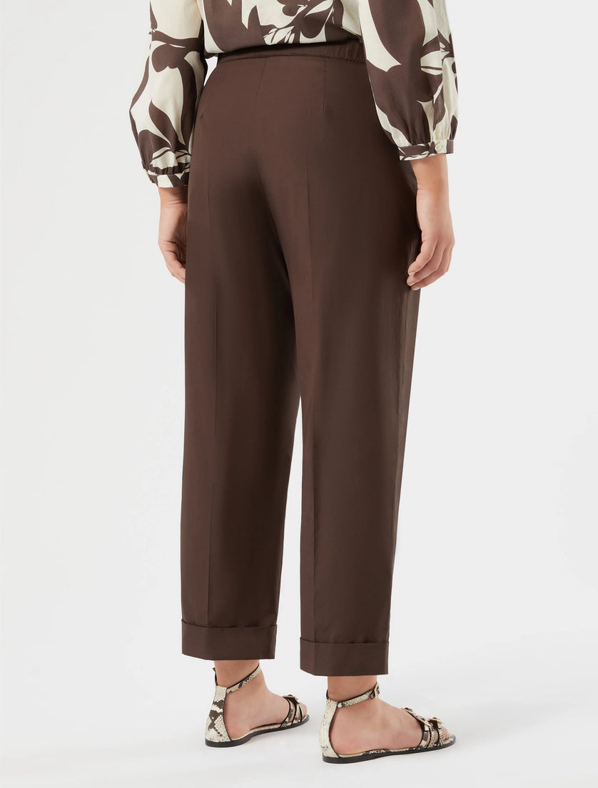 marina rinaldi cotton poplin trousers for woman