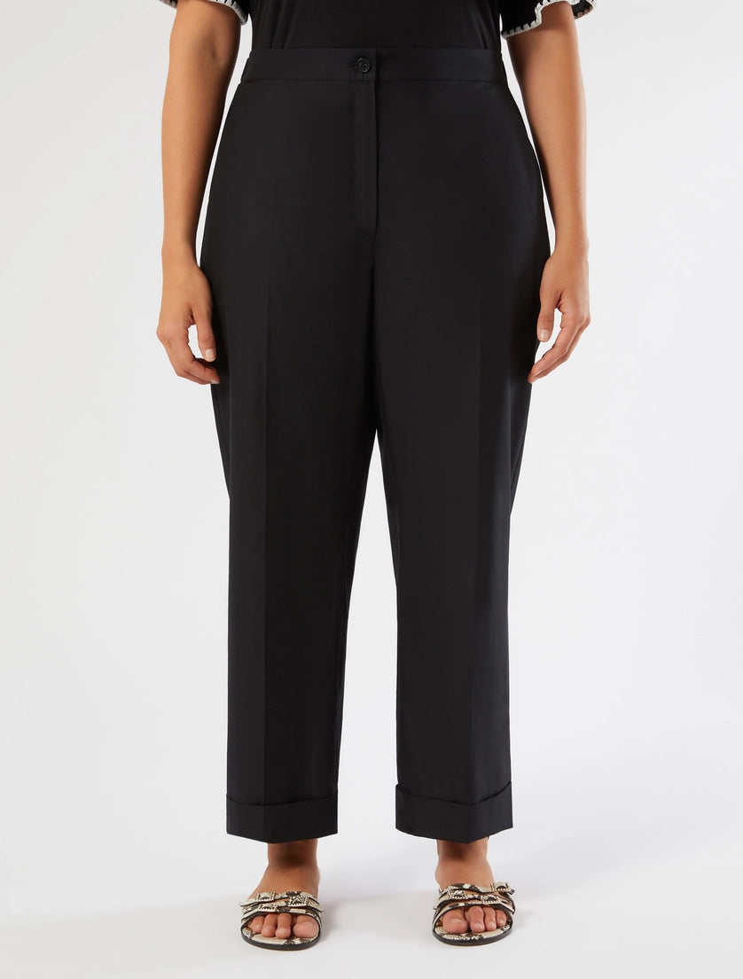 marina rinaldi cotton poplin trousers for woman