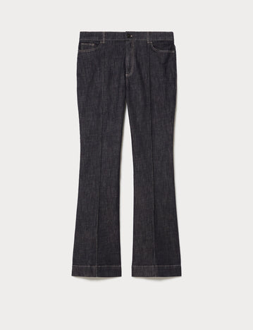 marina rinaldi flared stretch cotton trousers for woman