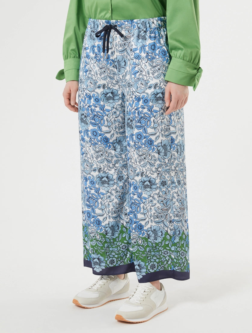 Printed twill trousers