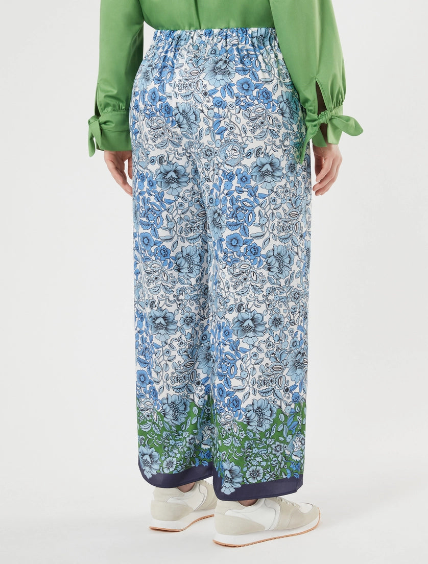Printed twill trousers