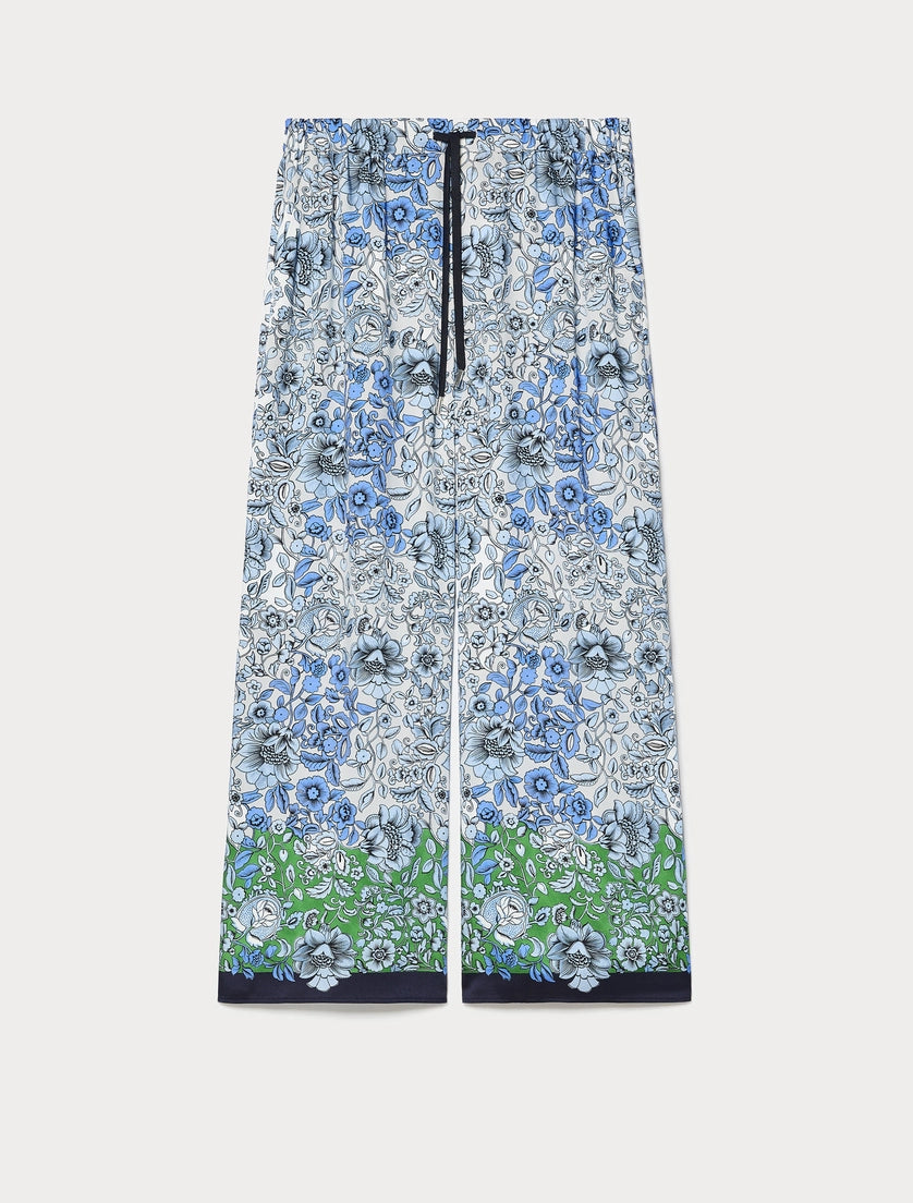 Printed twill trousers