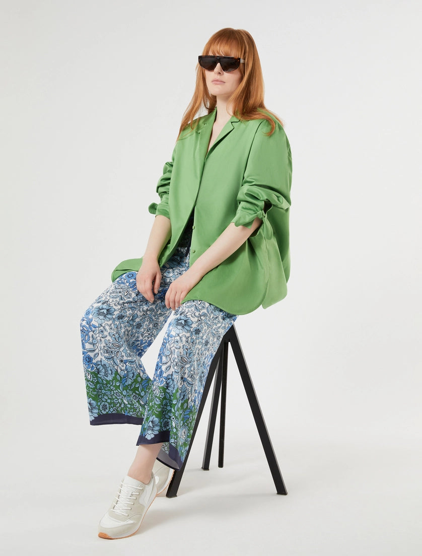 Printed twill trousers