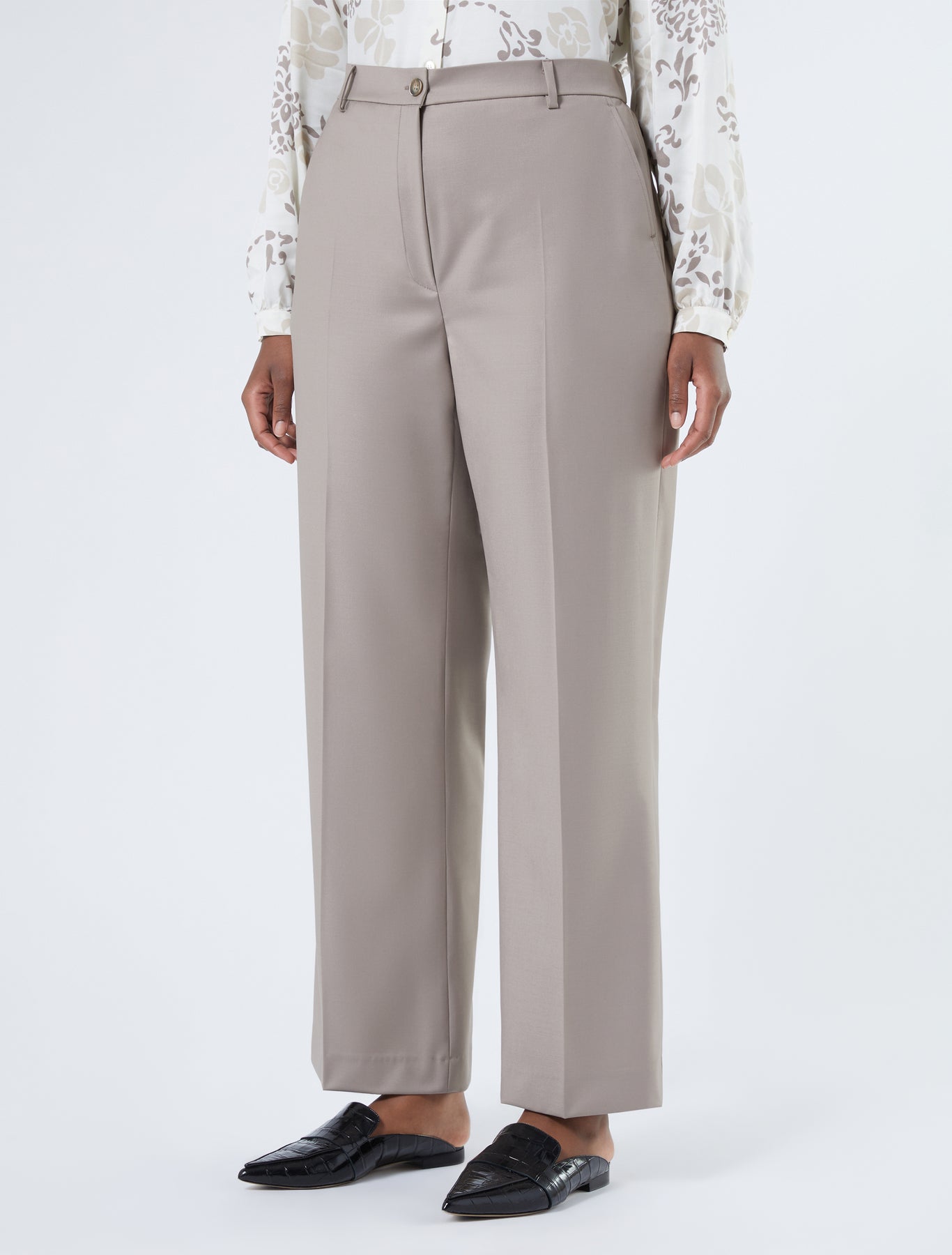 Wool gabardine trousers