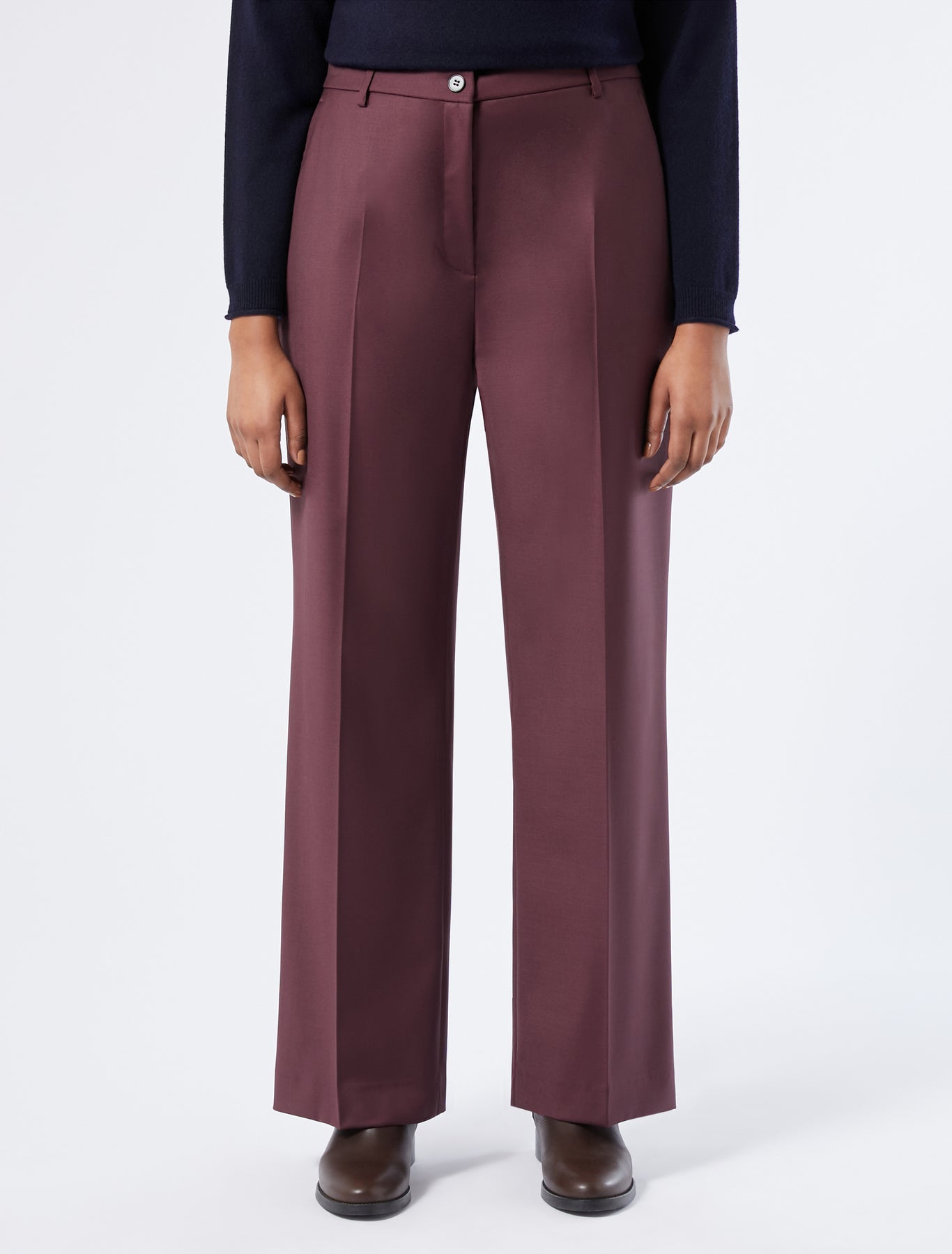 Wool gabardine trousers