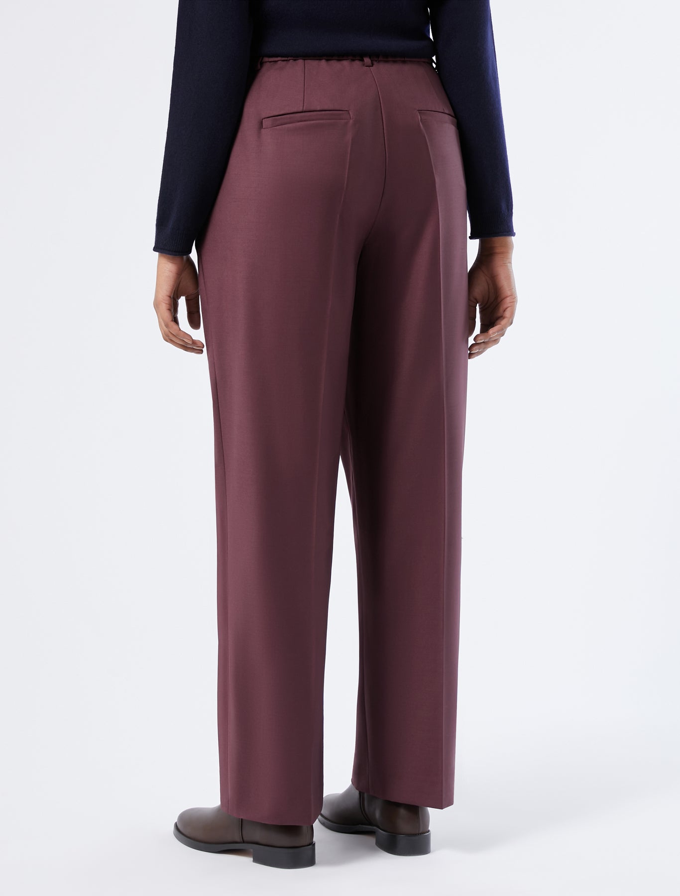 Wool gabardine trousers