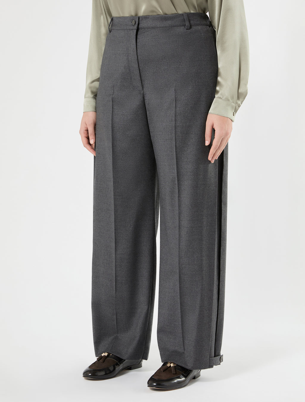 Marina Rinaldi stretch flannel wide-leg trousers for woman