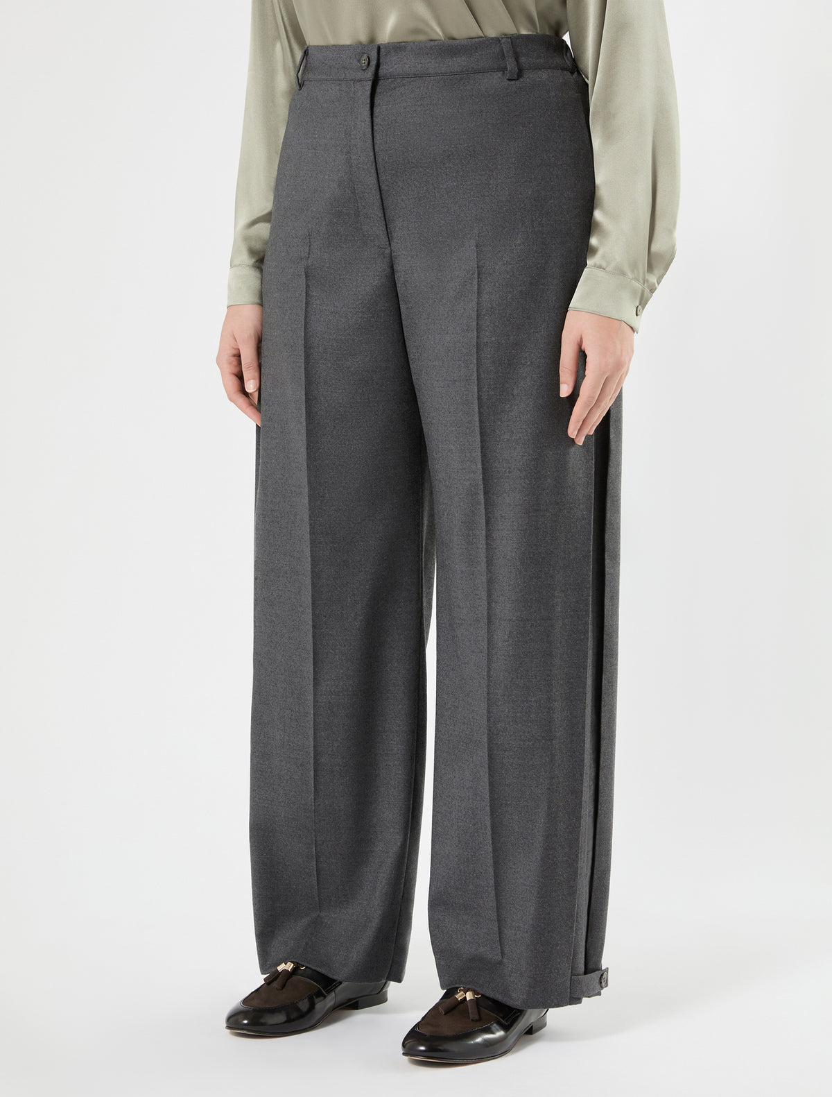 Marina Rinaldi stretch flannel wide-leg trousers for woman