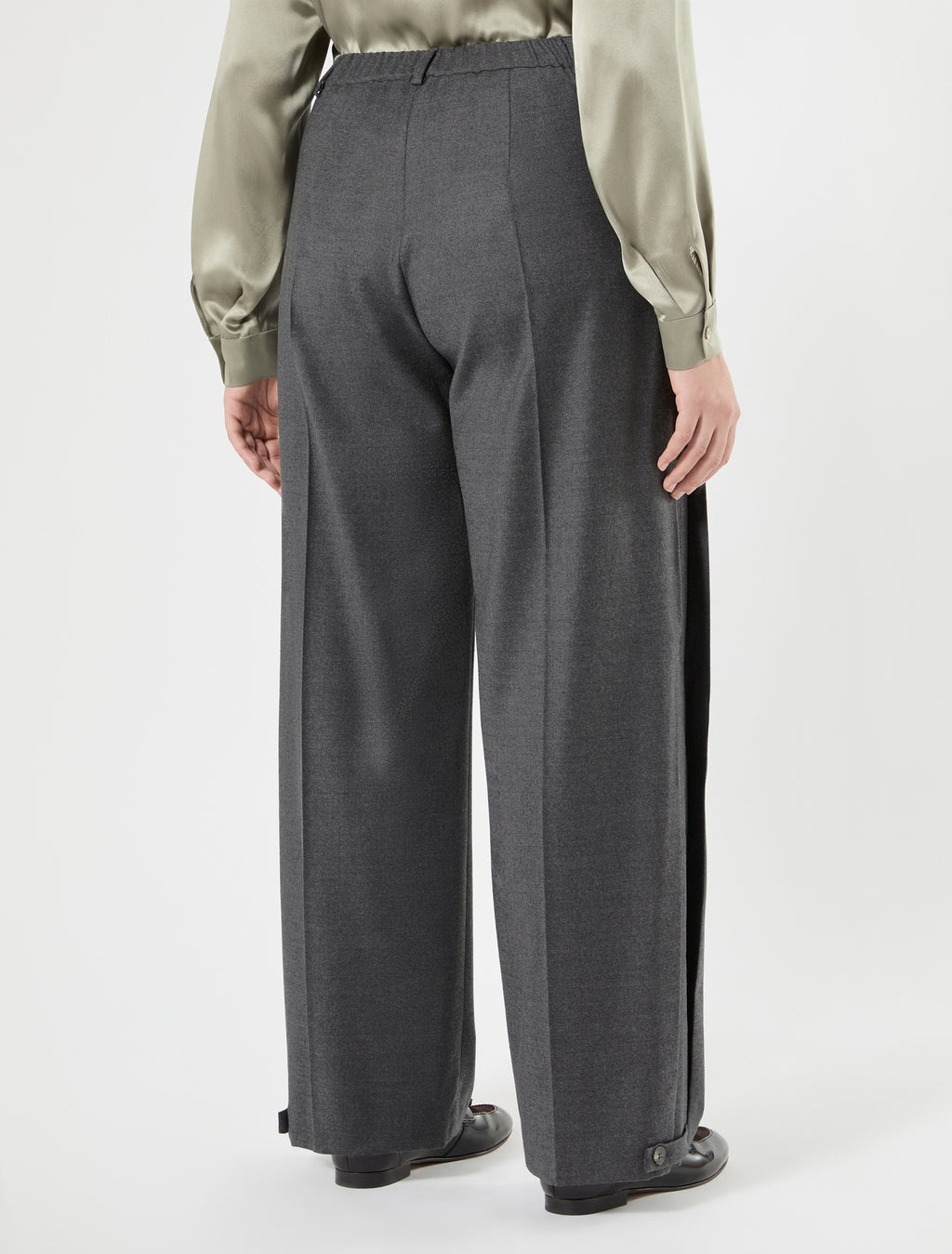 Marina Rinaldi stretch flannel wide-leg trousers for woman